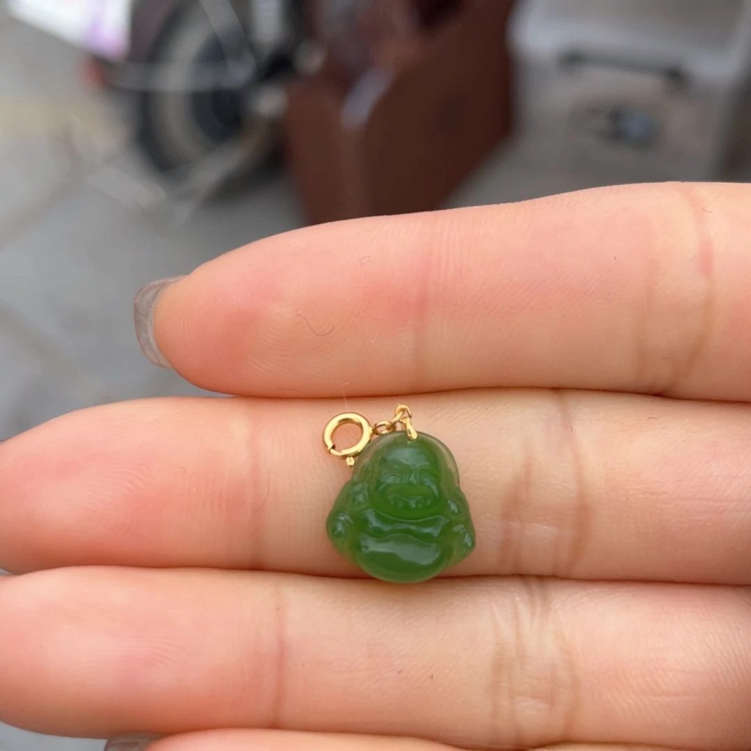 和田玉颈饰18K金镶嵌