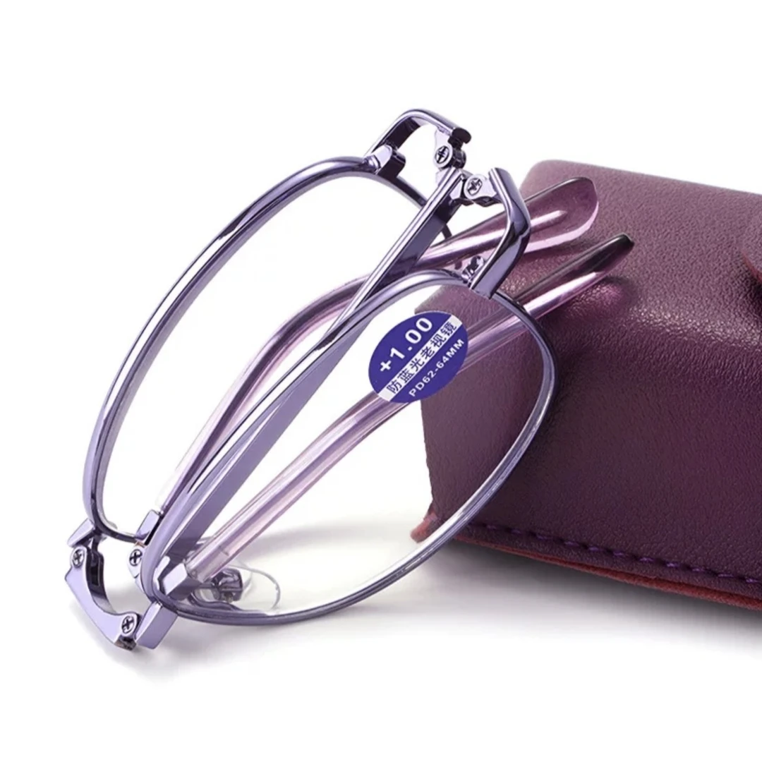 中老年折叠便携镜女款阅读用时尚气质眼镜耐磨高清简约蓝光超轻C8