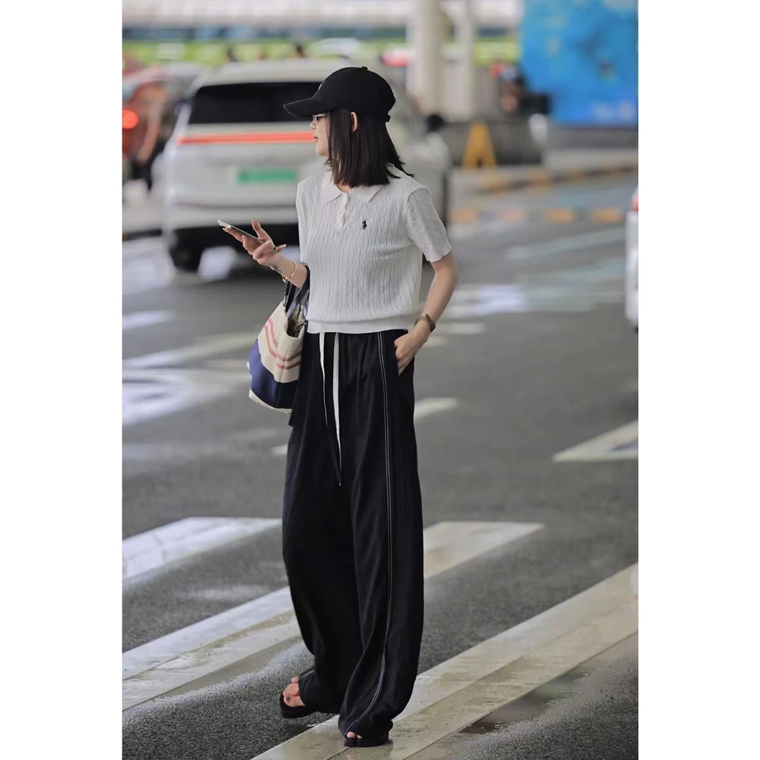 【赵大眼】休闲百搭高级时尚夏季新款薄款宽松阔腿休闲裤00067