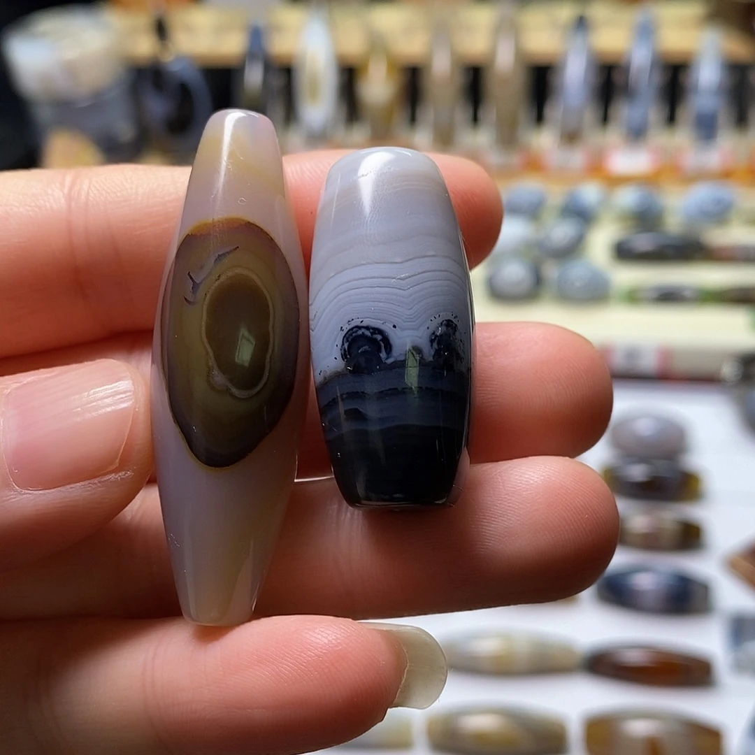 玛瑙/玉髓未镶嵌颈饰福利一对