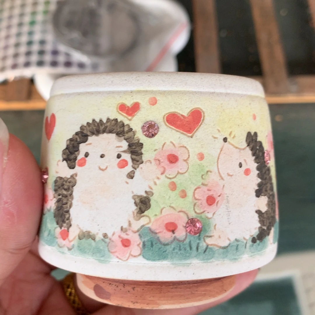 小刺猬小花盆默认微瑕