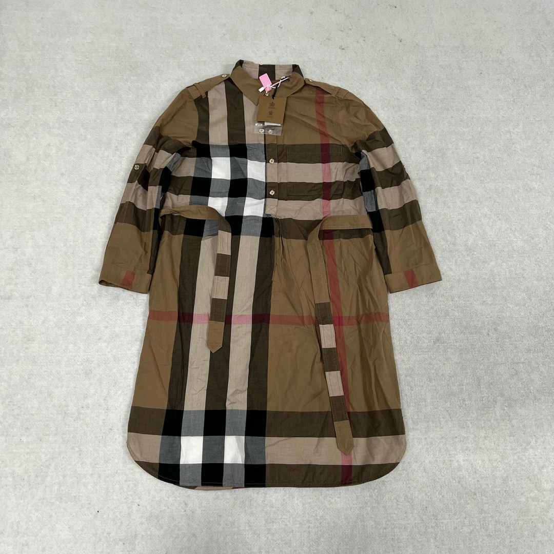 99新 BURBERRY/博柏利 Burberry 格纹 连衣裙 uk8 带吊牌