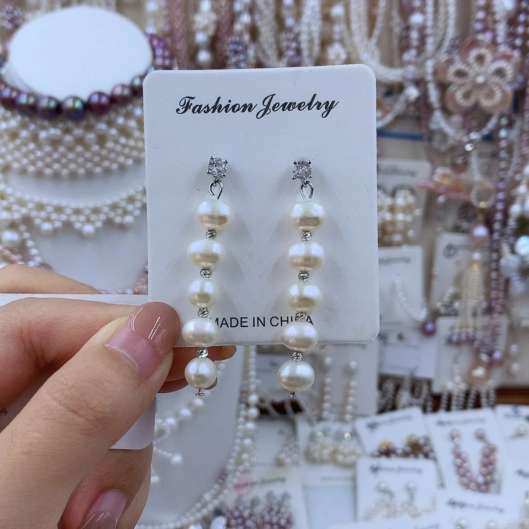 项链银S925镶嵌淡水珍珠