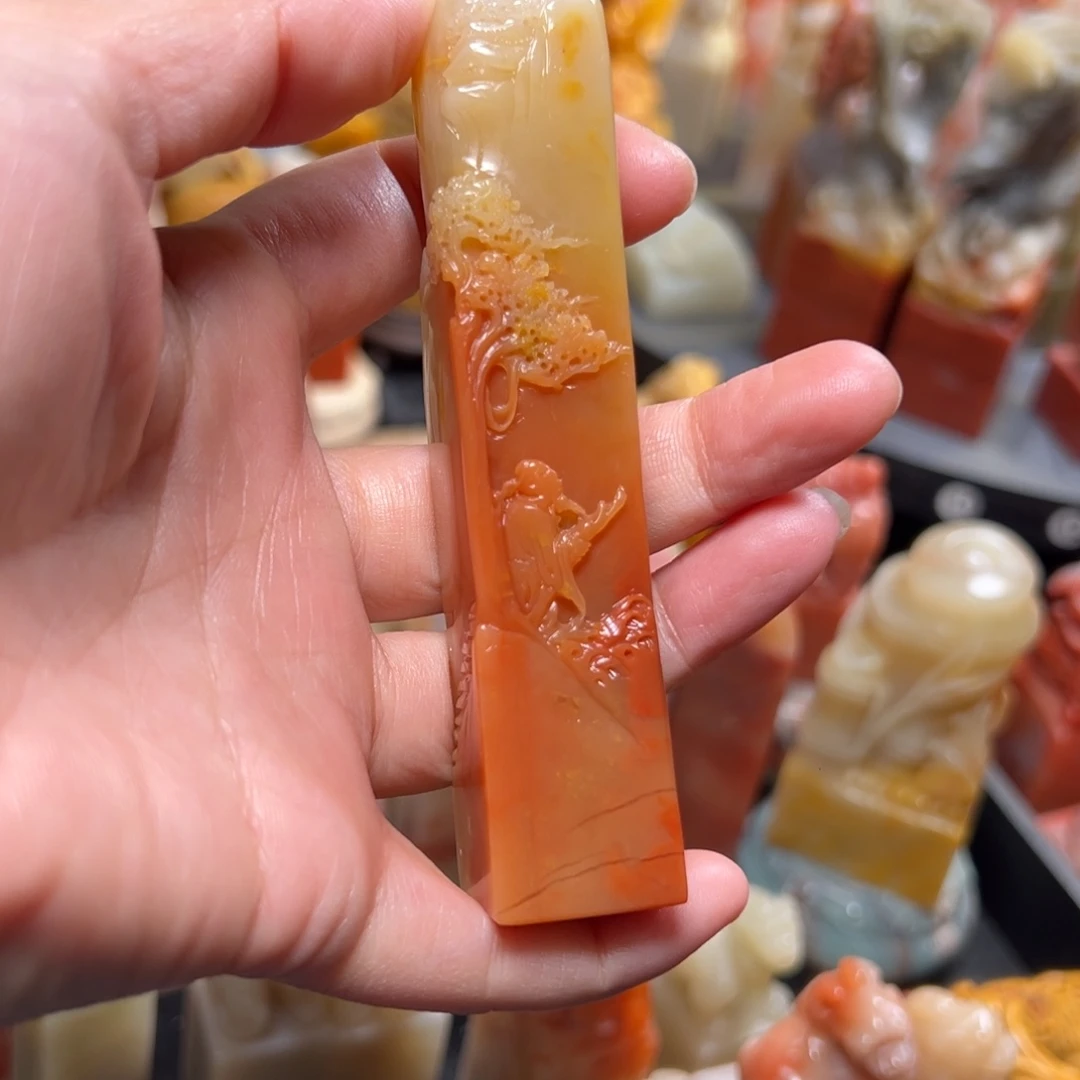 印石老挝石高浮雕印章