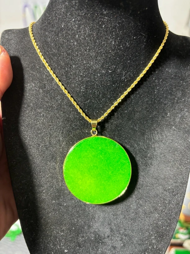 缅料大圆牌直径40mm吊坠藏品d072