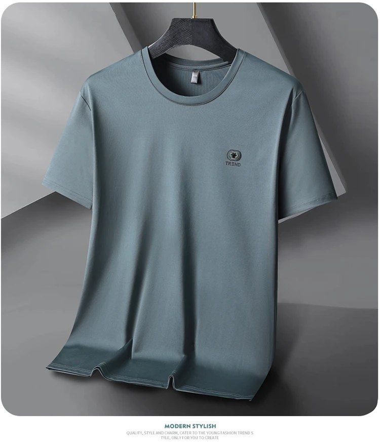 7552男士加肥加大百搭时尚休闲圆领短袖T恤
