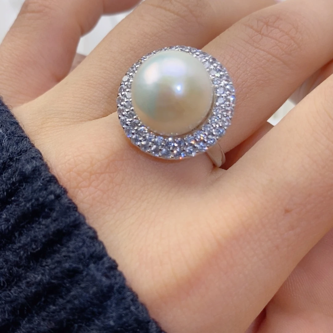 淡水珍珠戒指合金
