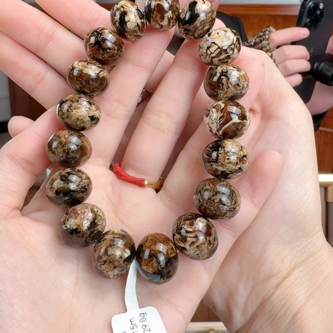 夕***年琥珀未镶嵌颈饰抚顺琥珀 溶洞干白花 15m