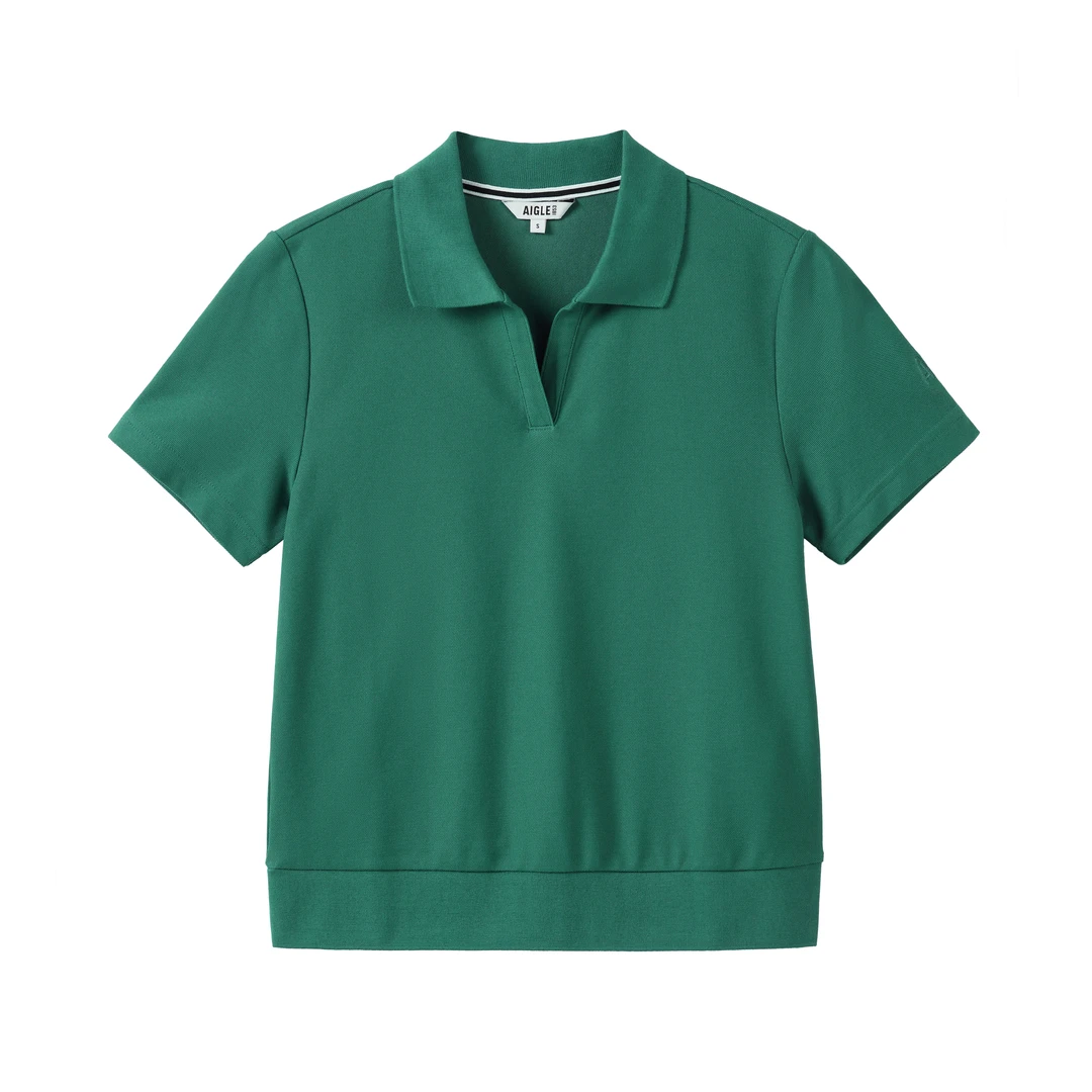 AIGLE艾高春夏UPF40+防紫外线DFT速干吸湿POLO短袖T恤女AT44