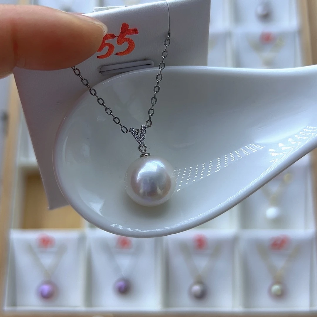 淡水珍珠吊坠(不含链)18K金镶嵌13-14