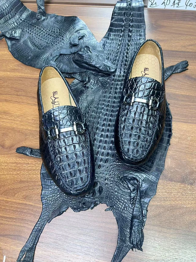 鳄鱼皮高端豆豆男鞋 （骨皮款）