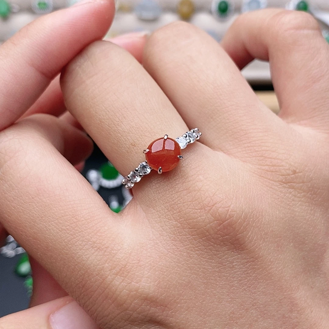 翡翠银S925镶嵌戒指