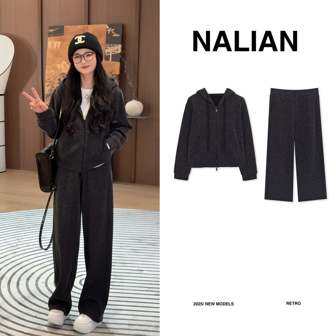 拿恋JGCDF67557#欧货加厚绒连帽卫衣套装67557