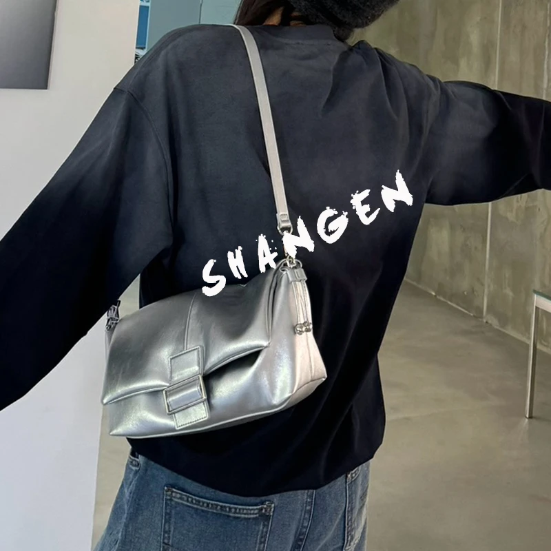 【尚恩CC】SK-62770-银色-26*11*14轻奢时尚女士新款单肩斜挎包