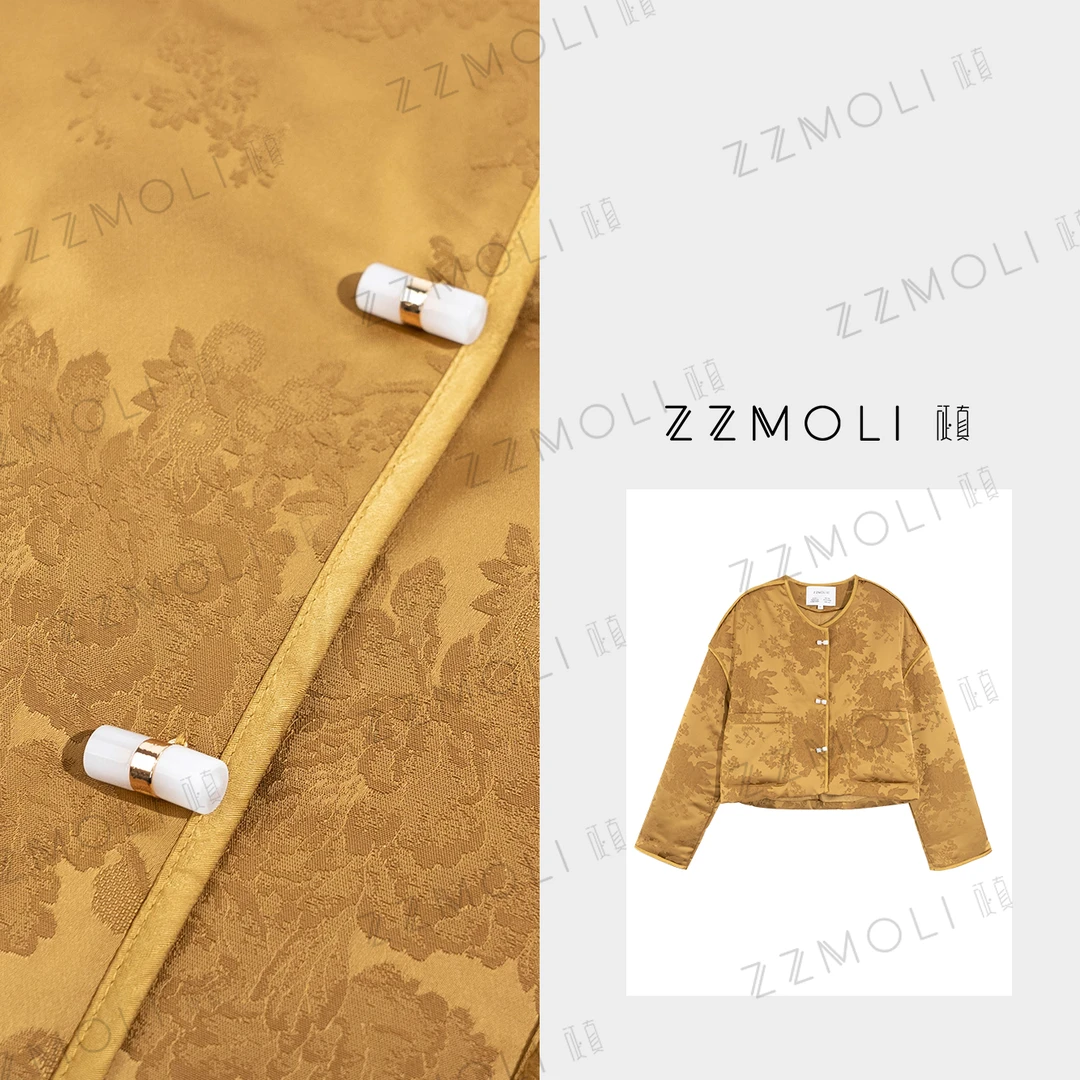 ZzMoLi征真 人间富贵“宋锦”国风提花棉服外套女中式棉衣ZBY82038