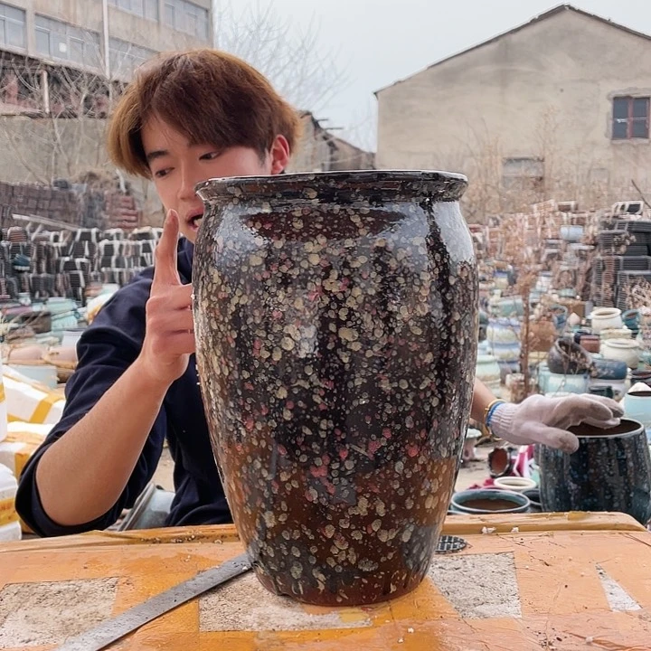 无铅玻璃宜兴紫砂花盆
