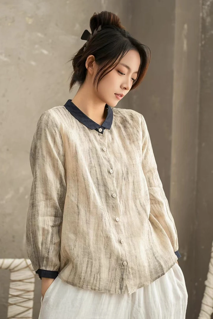 【预售专用】文艺苎麻亚麻上衣