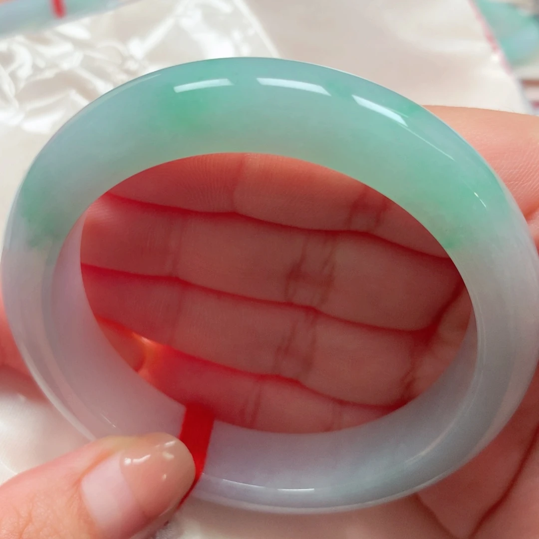 翡翠未镶嵌手镯20冰胶果阳绿
