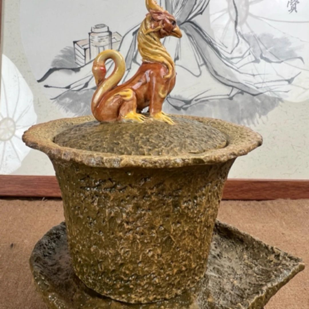 朱雀三才盖碗手工创意陶瓷全手工茶具家用纯手工