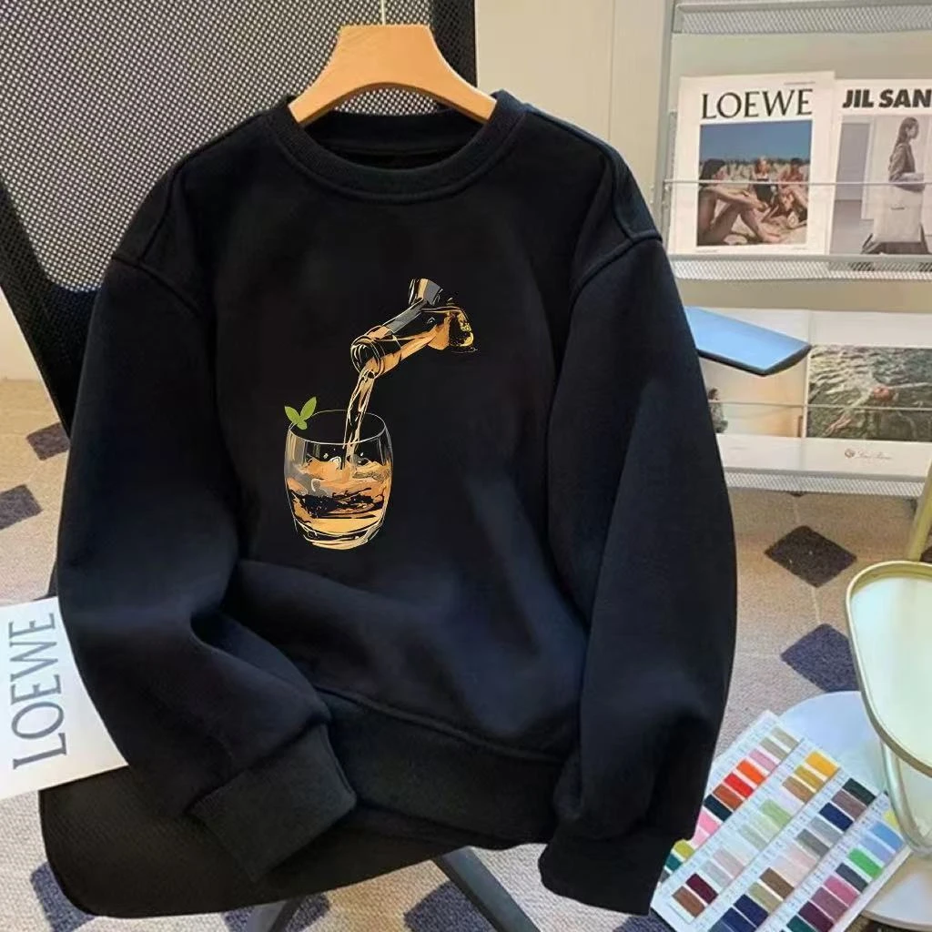 雅鹿男装男女同款潮流休闲时尚情侣男装卫衣百搭圆领秋冬宽松