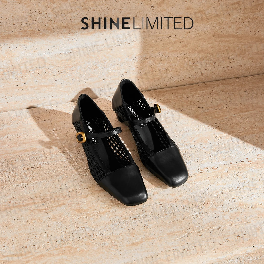 SHINELIMITED广州手工鞋欧洲站浅口百搭方头单鞋女G1591