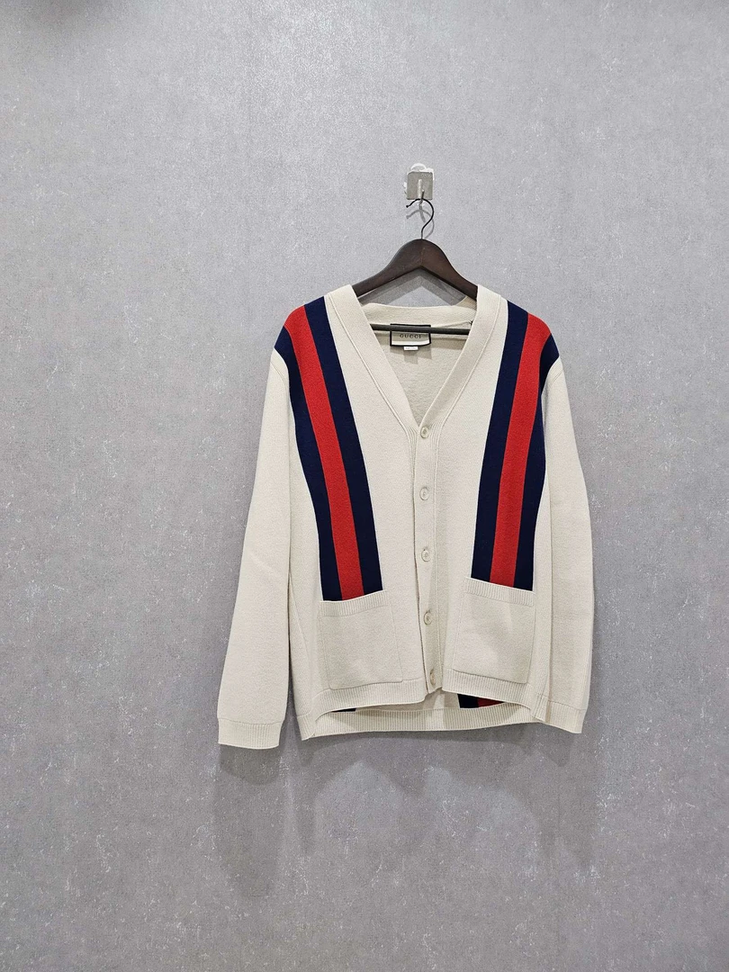 99新 GUCCI/古驰 条纹织带休闲长袖M码003839