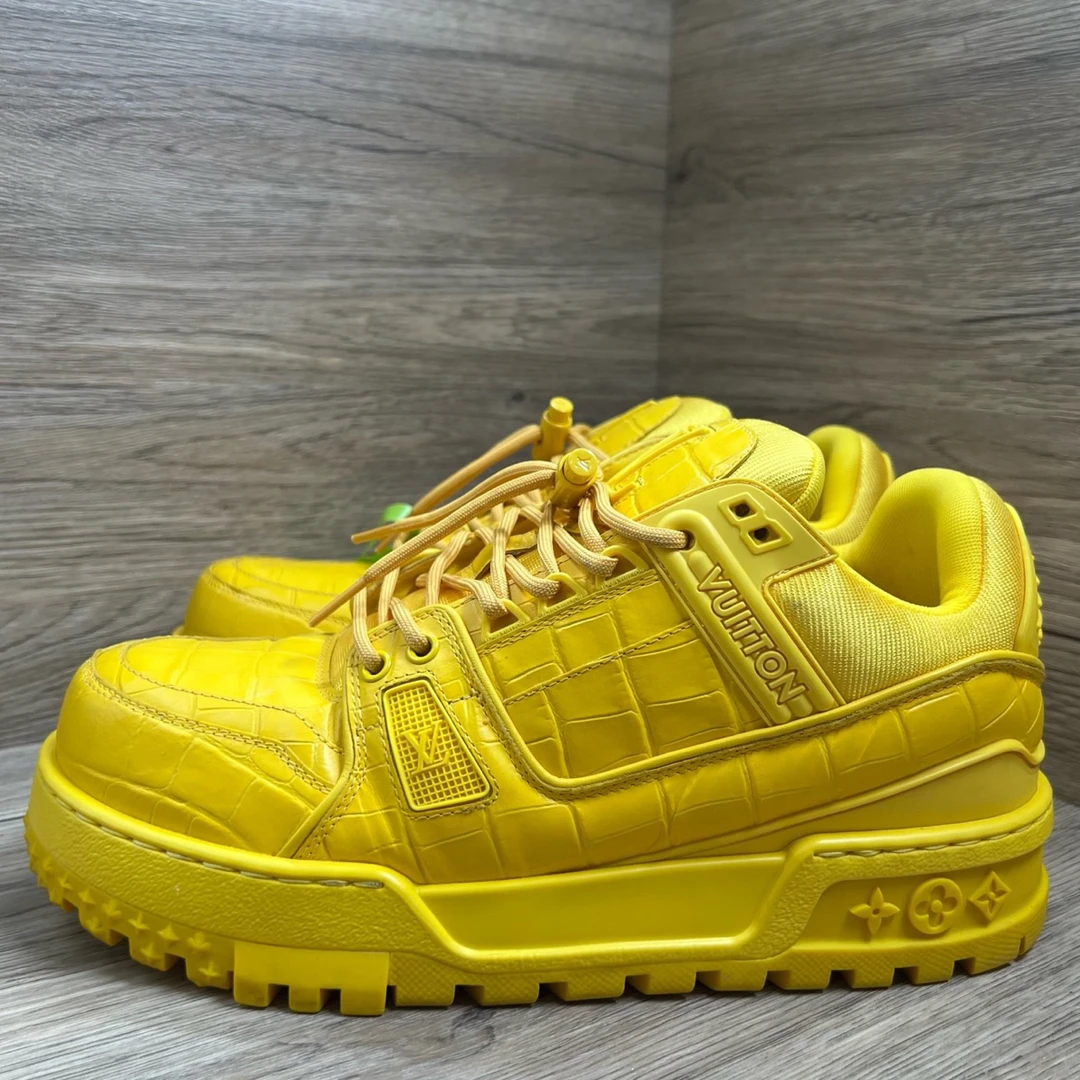 99新 LouisVuitton/路易威登 Trainer 黄鳄鱼纹小胖丁 41码