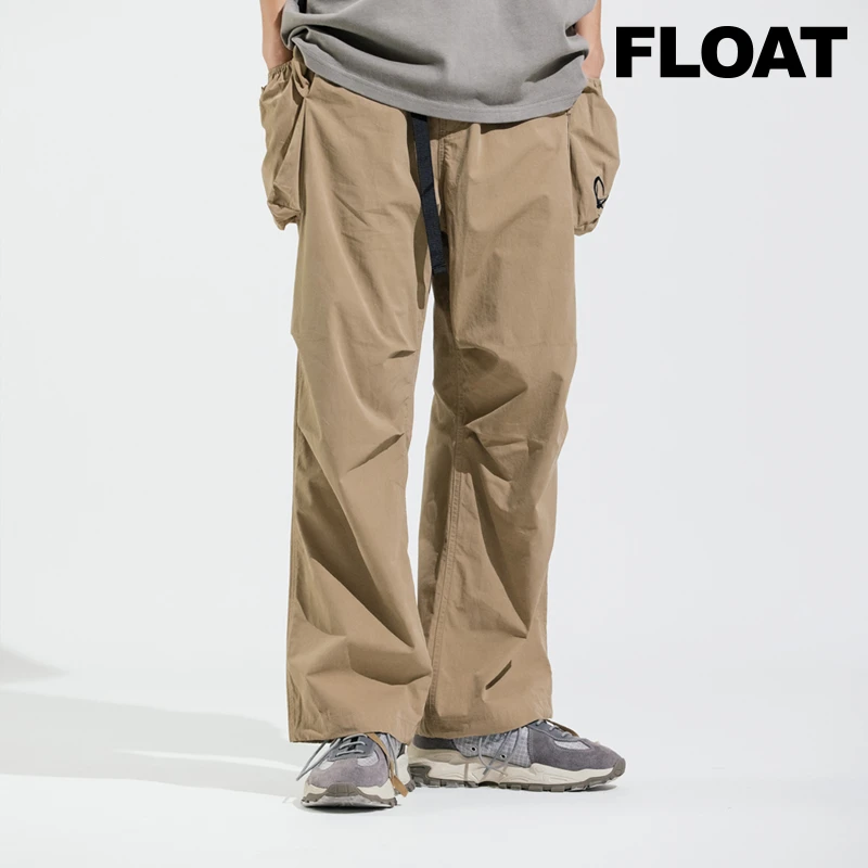 FLOAT 潮牌时尚坠感长裤春季新款工装裤男女宽松休闲阔腿伞兵长裤