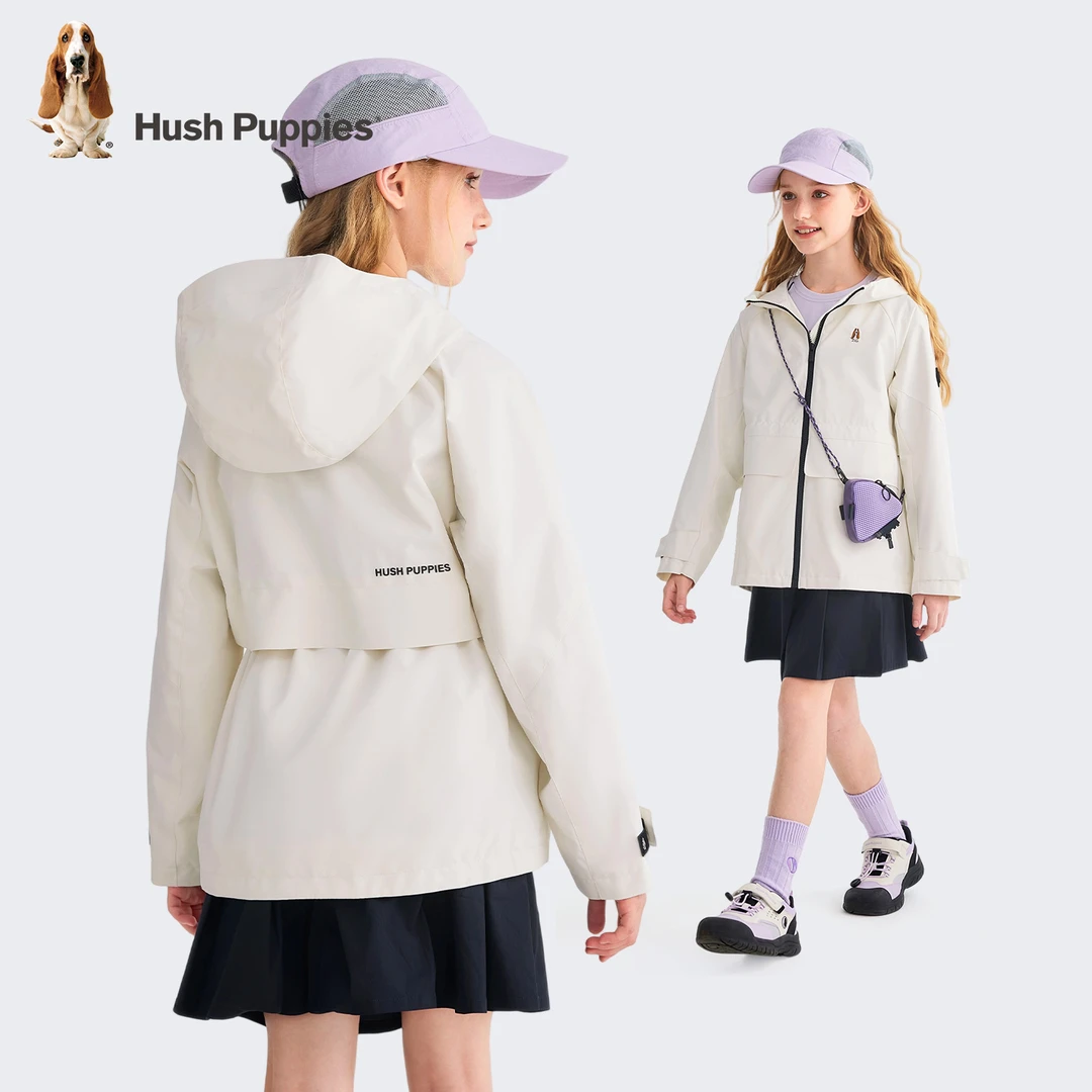 【纯色外套可收腰】暇步士童装2025年秋季新款薄外套儿童防风简约