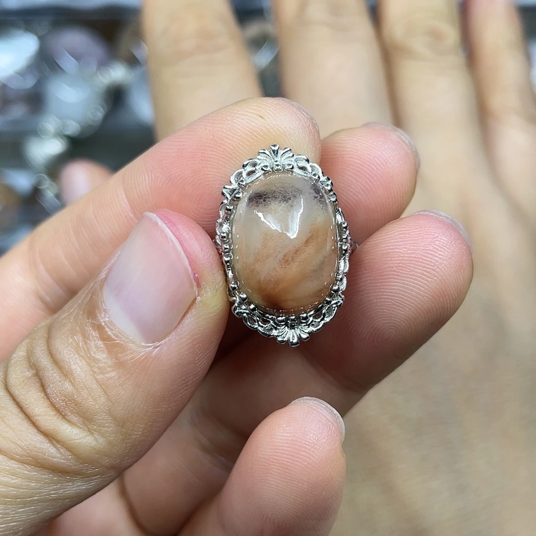 【闪购商品】银S925镶嵌珠宝半成品水晶戒指