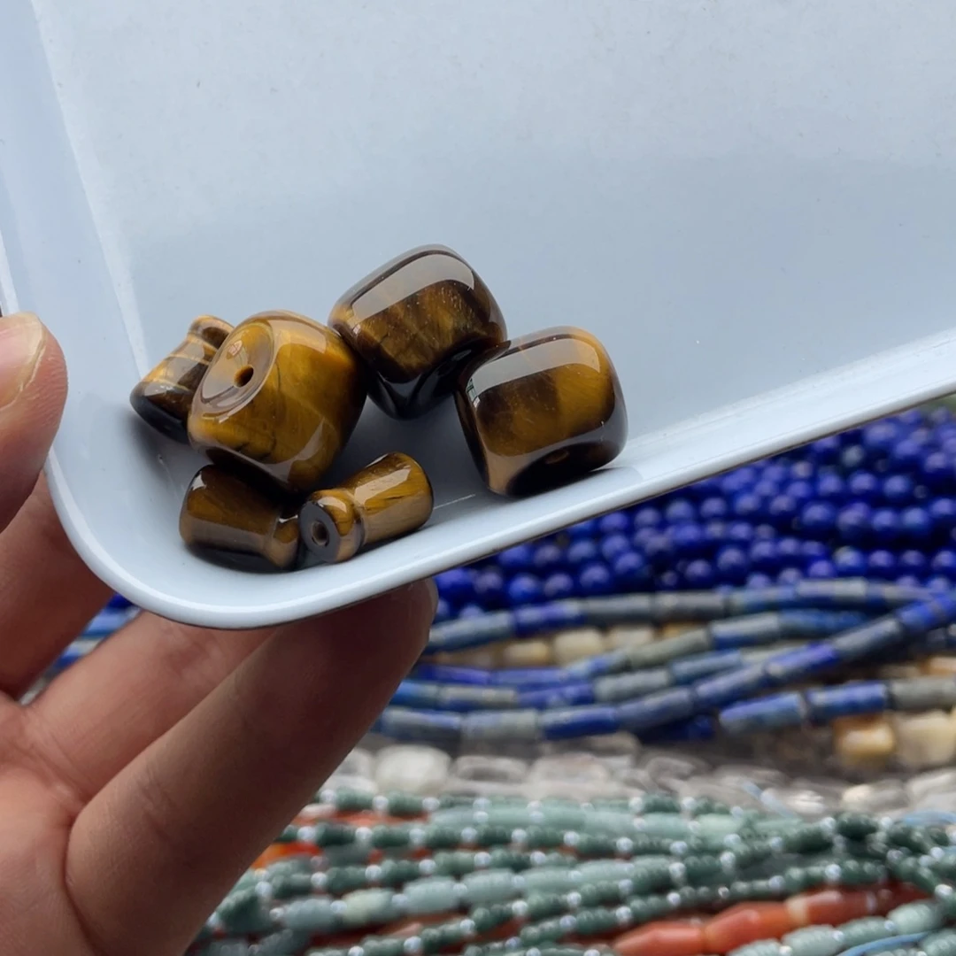 玛瑙/玉髓合金珠宝半成品三套虎眼三通卡15mm左右