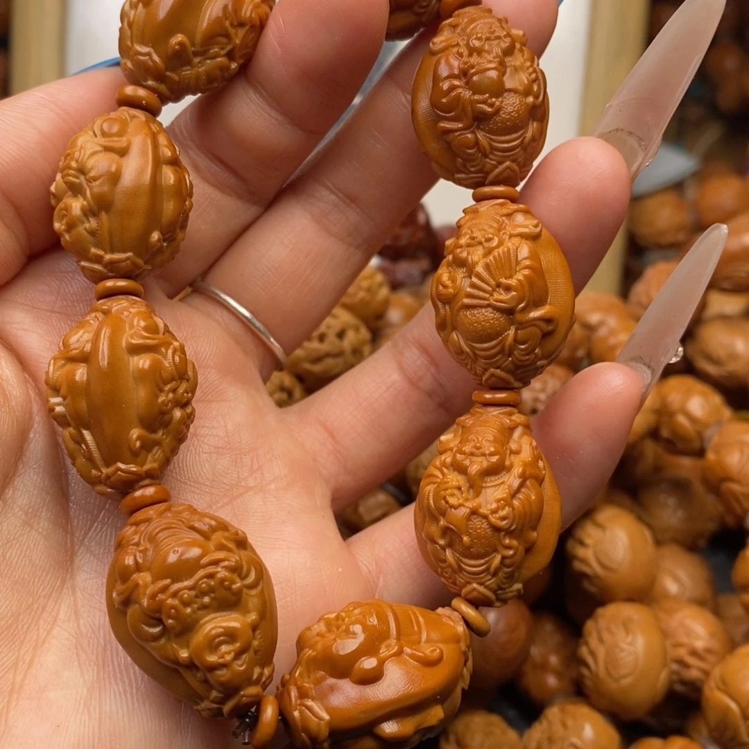 橄榄核手串1.8双面财迷