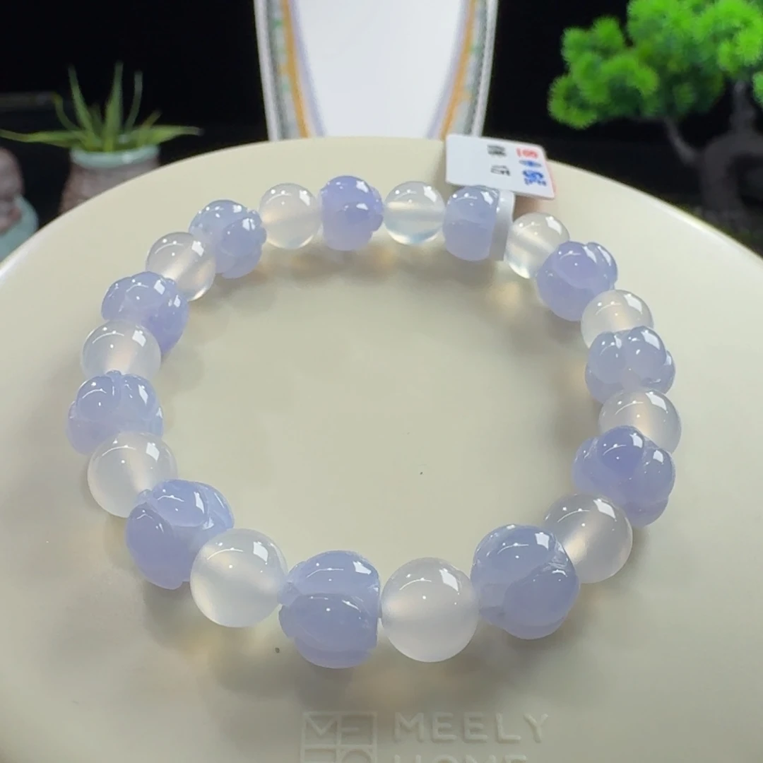 未镶嵌手链翡翠冰紫莲花单圈