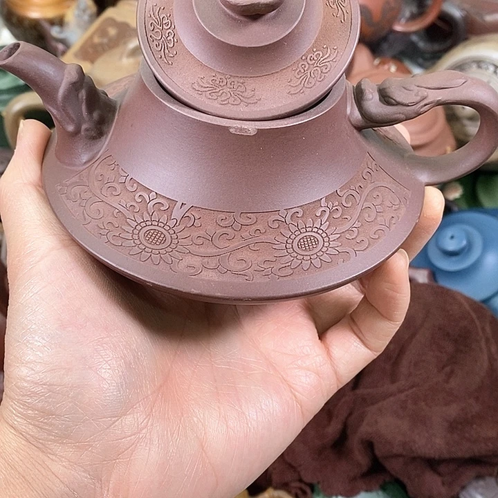 茶壶紫砂微瑕口磕