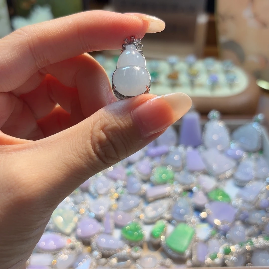 翡翠银S925镶嵌吊坠(不含链)