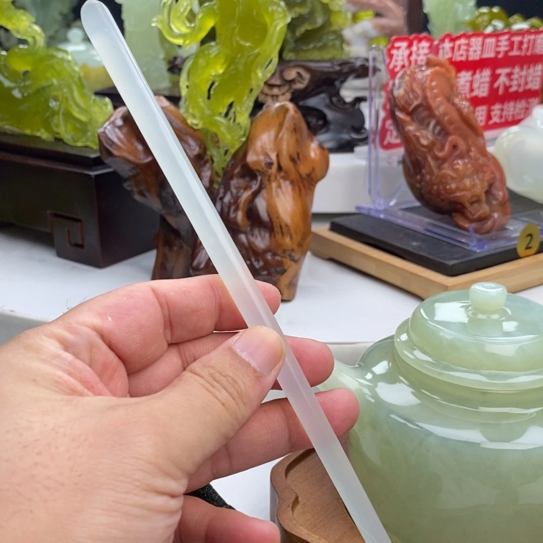 岫玉未镶嵌四大名玉茶针