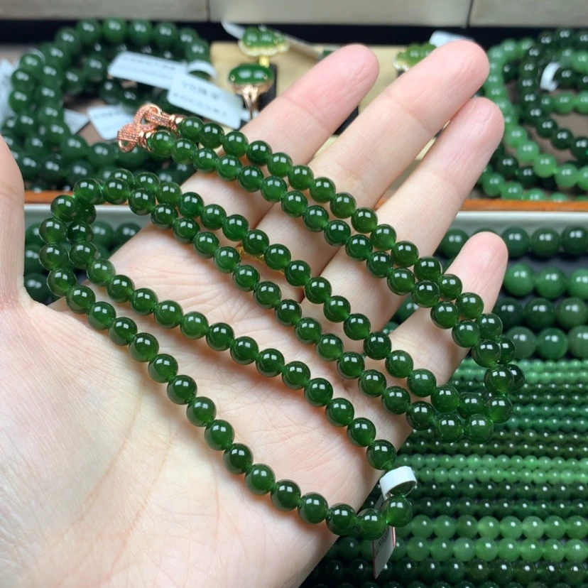 【闪购商品】和田玉（碧玉）颈饰未镶嵌6m m