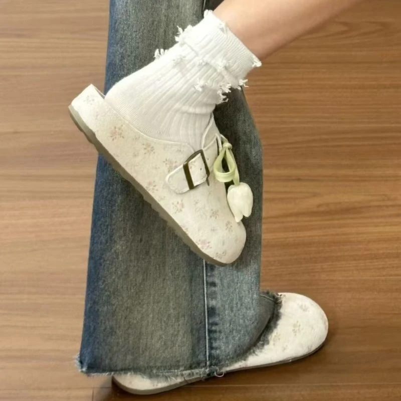 复古勃肯鞋女2025新款夏季配裙子超火包头半拖鞋女外穿休闲鞋女潮