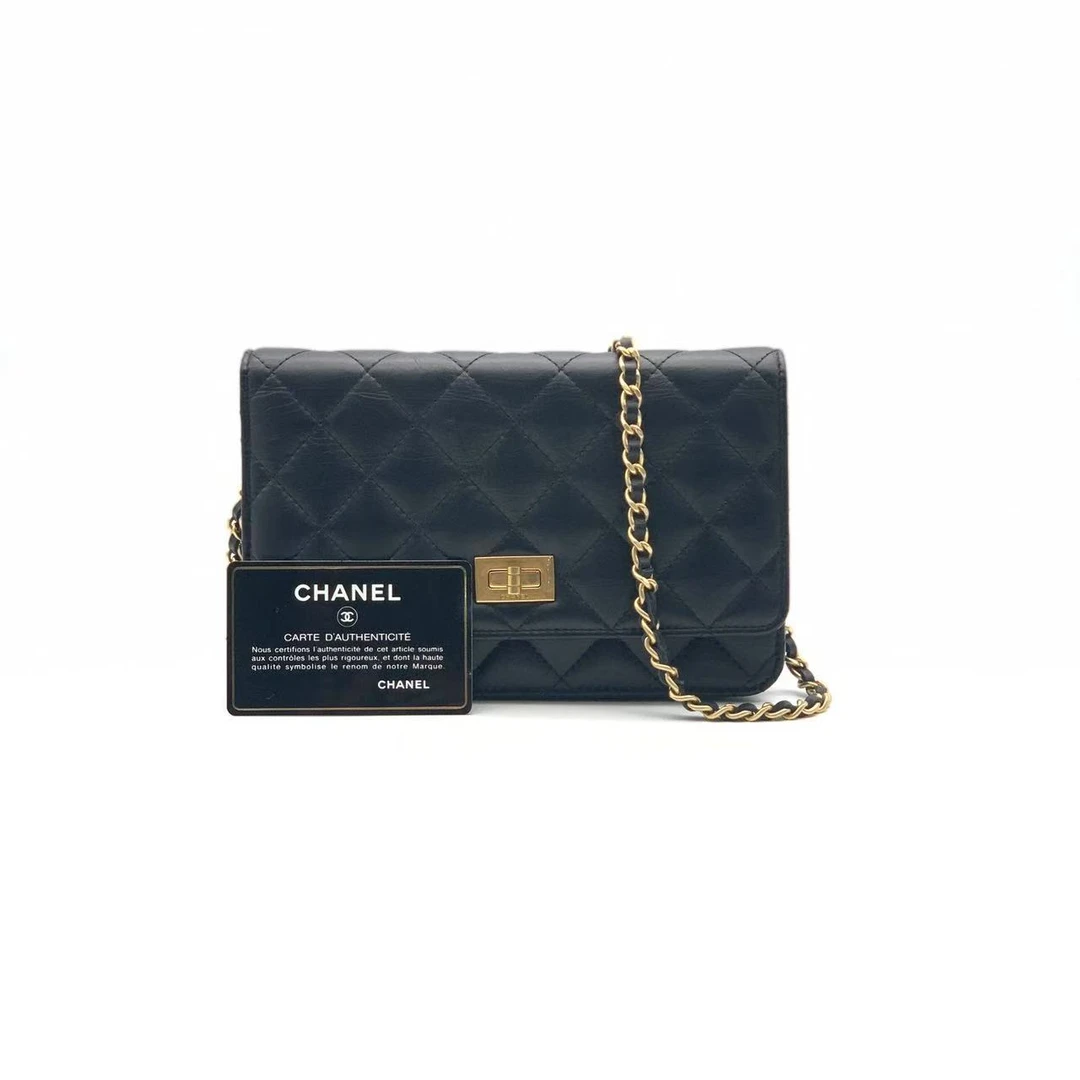 95新 Chanel/香奈儿 黑金2.55 woc链条包/23开