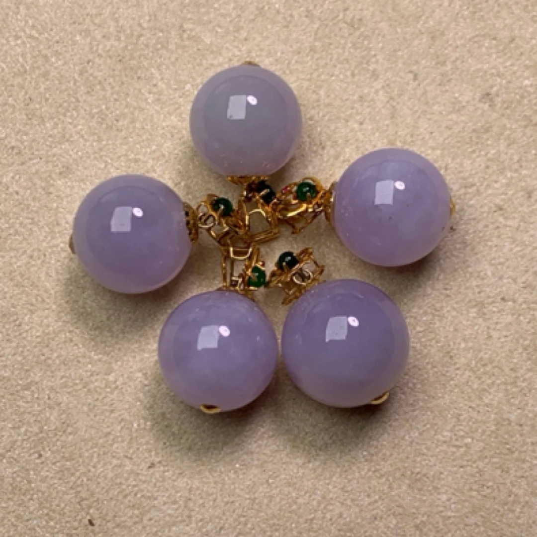 18K镶嵌紫色时尚圆珠吊坠（可以DIY耳坠）多样性一件发货