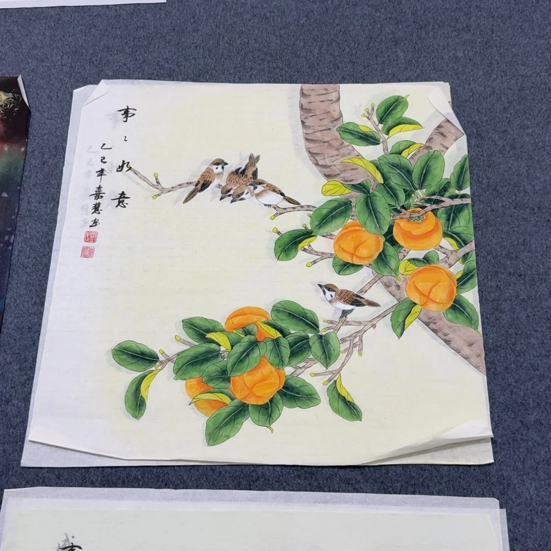 国画四尺斗方70X70纯手绘作品
