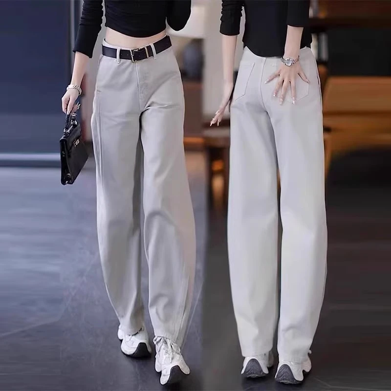 拉夏贝尔时尚显瘦弯刀牛仔裤女2025新款春秋季百搭爆款窄版镰刀裤