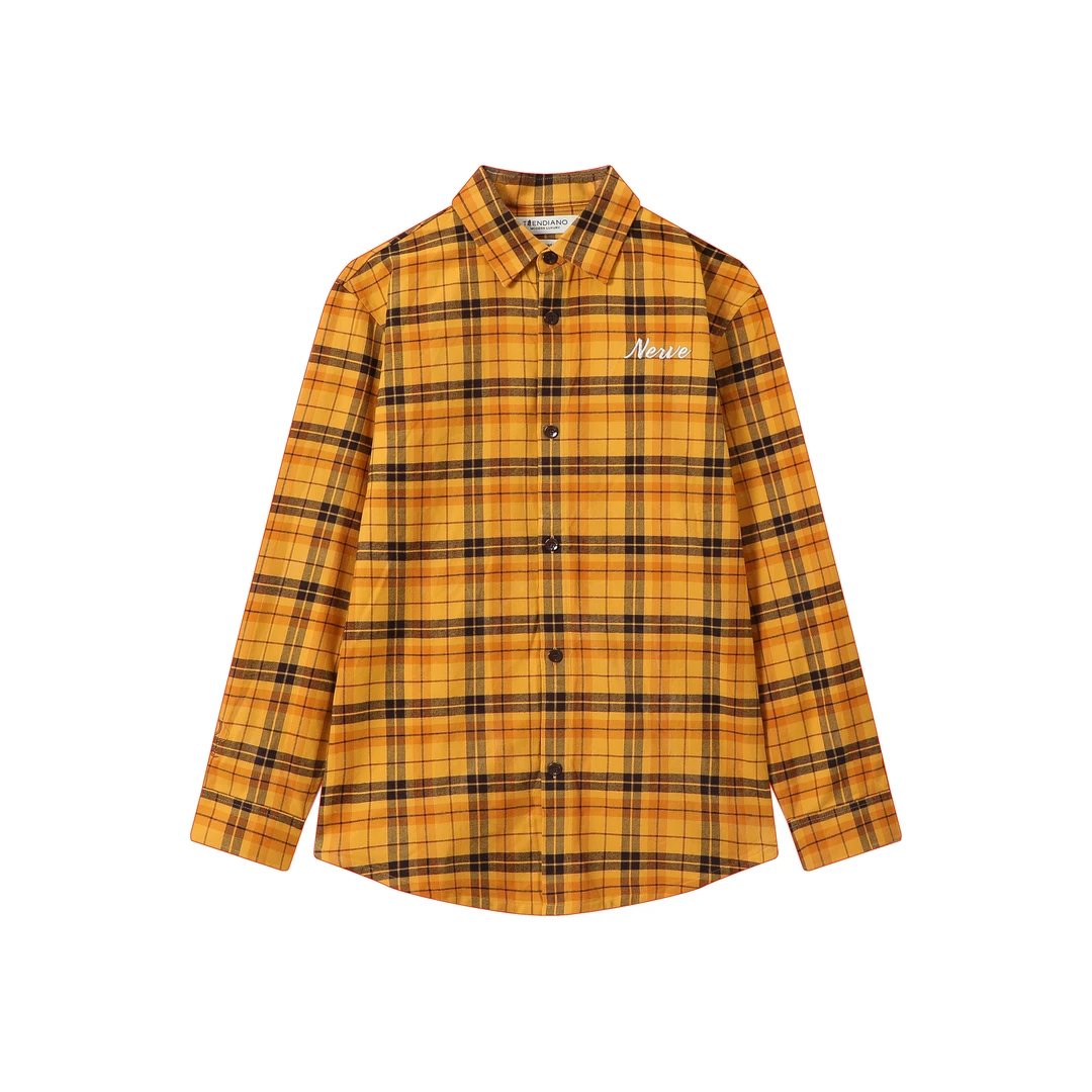 【TR】260-1010260-外套 春秋黄格衬衫外套 男女同款