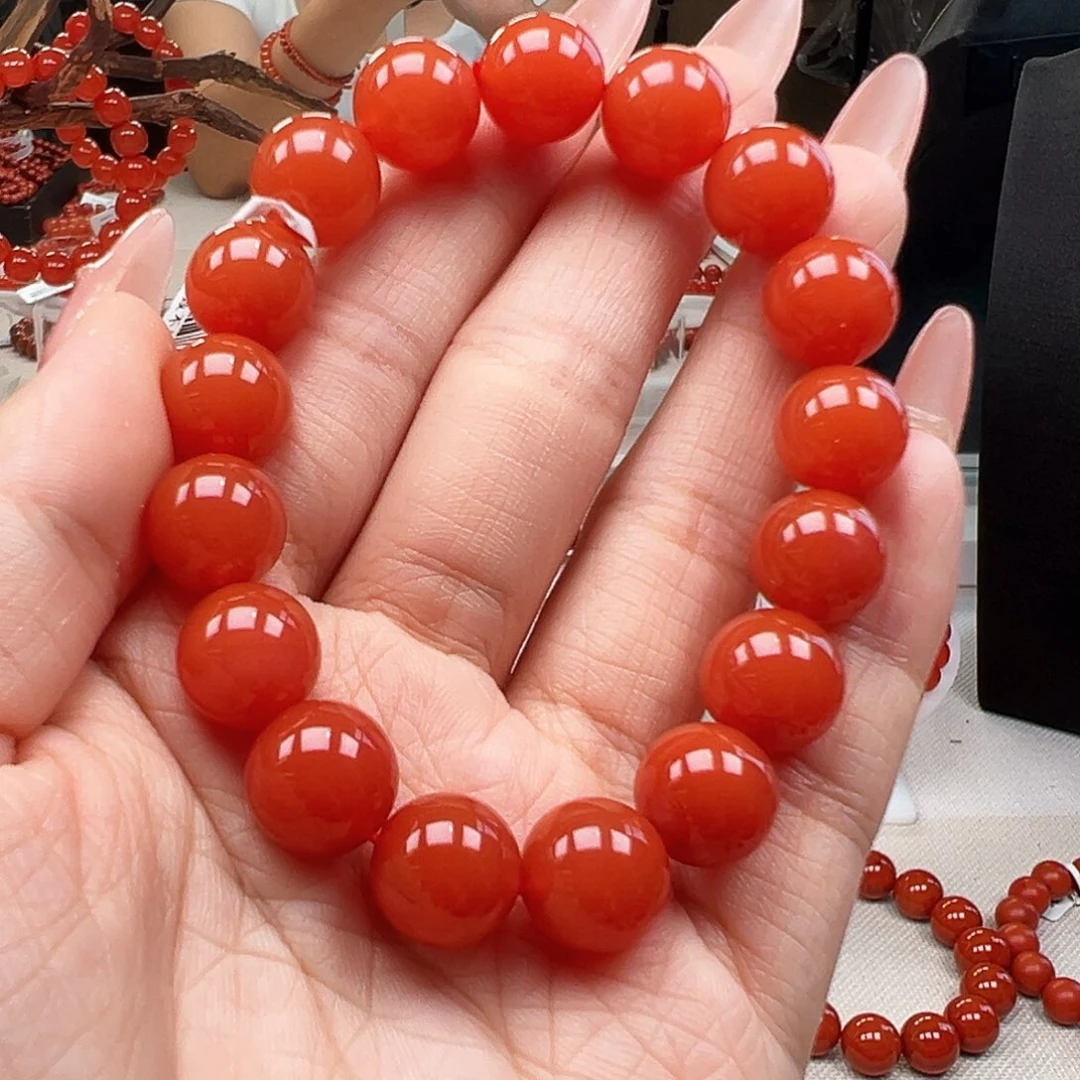 卡***西未镶嵌手链南红玛瑙11mm