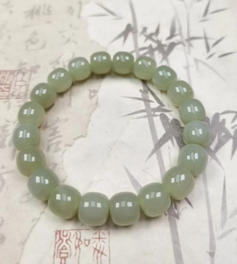天然和田玉晴水老型珠卡10手串（多样性发货）HT000999001