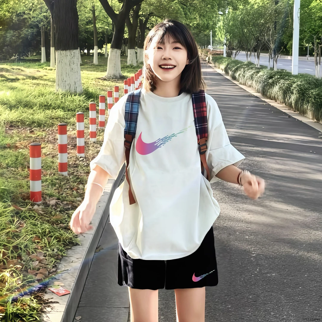 官方直营奥特莱斯正宗情侣夏日运动两件套装男女时尚潮流短袖T恤