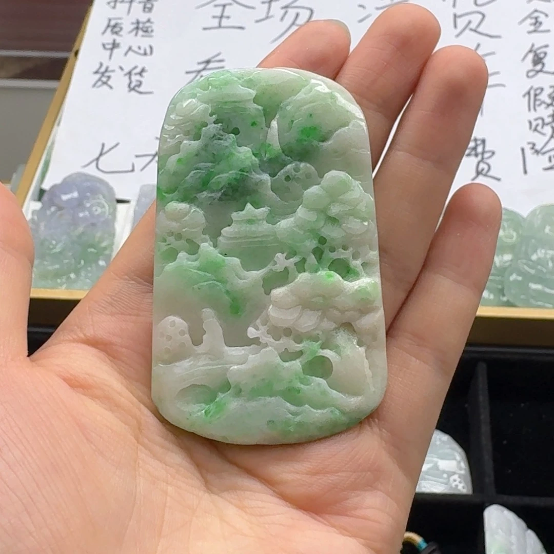 翡翠未镶嵌颈饰天然