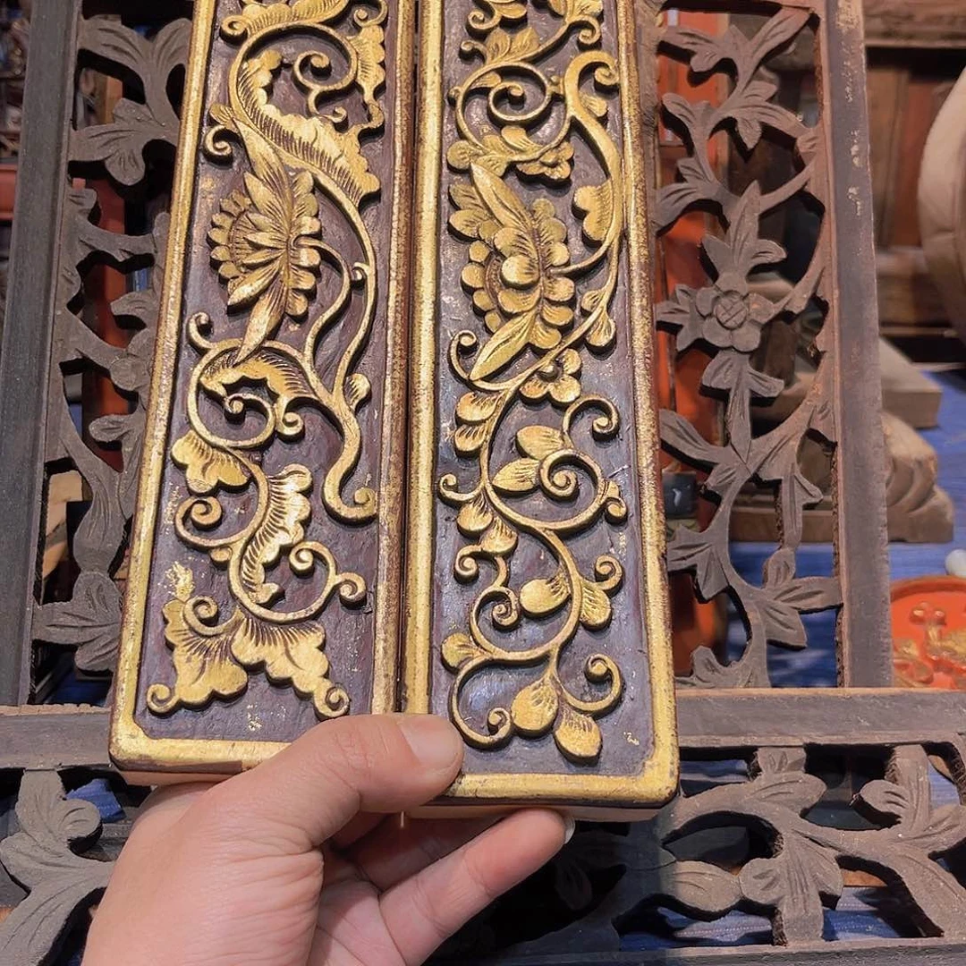 香樟木小*老木雕花板