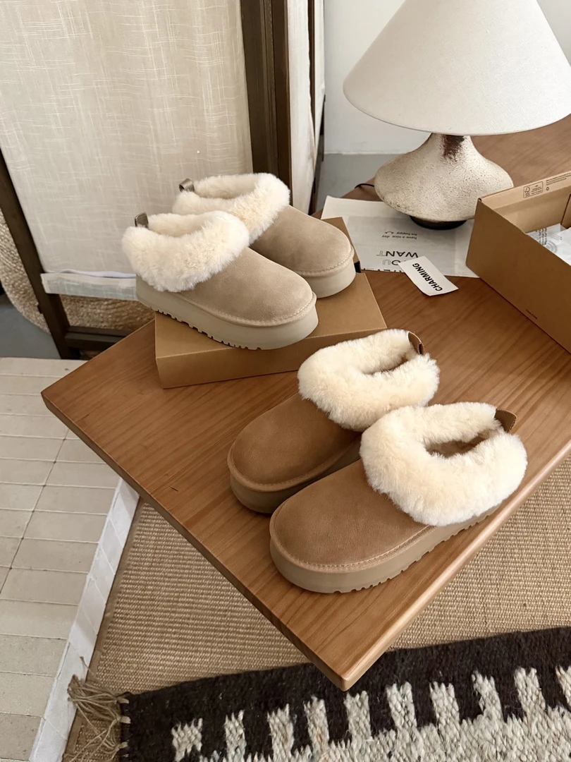 塔次勒25年桑坡源头工厂新款厚底雪地靴羊皮毛一体真皮雪地靴