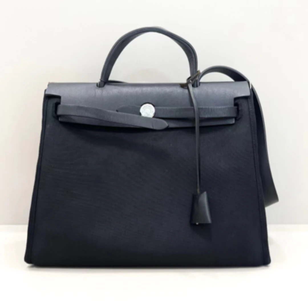 99新 Hermes/爱马仕 herbag/单肩斜挎包/黑色/中古款